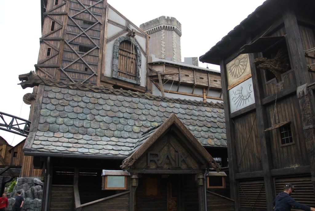 Basalt rock formations of Klugheim around the Taron coaster at Phantasialand