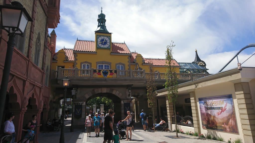 Themed exterior façades of the Voletarium attraction at Europa-Park